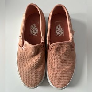 VANS blush pink perforated suede slip on size 6